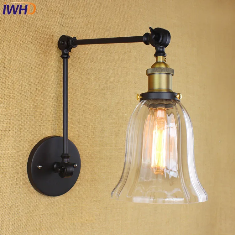 IWHD Лофт ретро промышленный настенный светильник Wandlampen Edison Swing с длинным