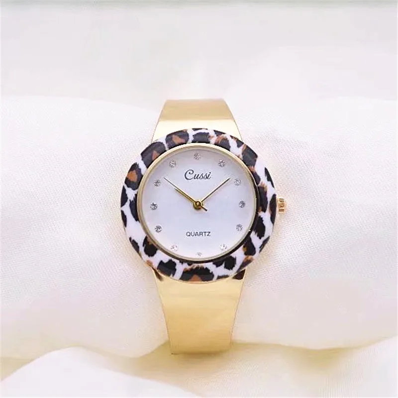 CUSSI 2018 Luxury Leopard Womens Bracelet Watches Quartz Wristwatches Ladies Dress relogio feminino reloj mujer Gold | Наручные часы
