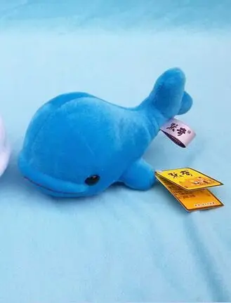 

small cute plush dolphin toy stuffed big head pillow blue whale doll birthday gift about 23cm