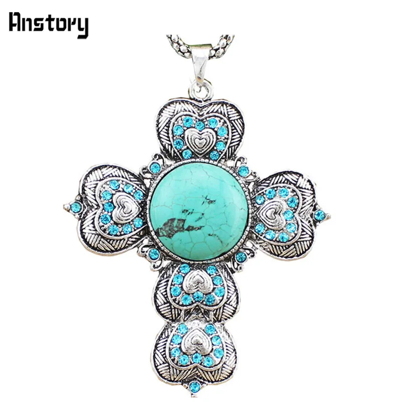 Амур сердца крест кулон Природный камень Цепочки и ожерелья для Для женщин