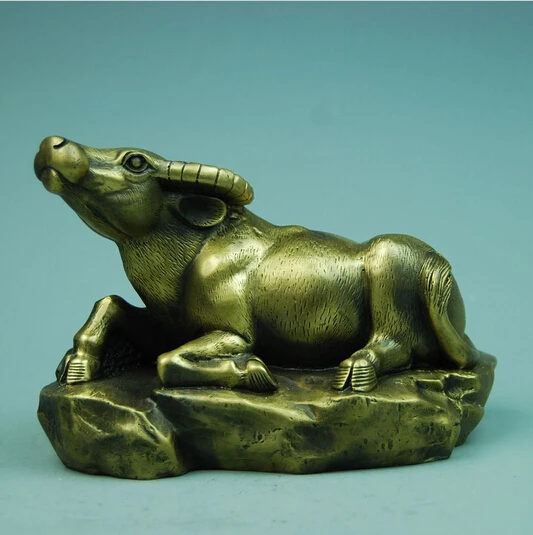 

Old antique BRASS Arts & Crafts BRASS cattle copper decoration fortune lucky home decoration pet buda