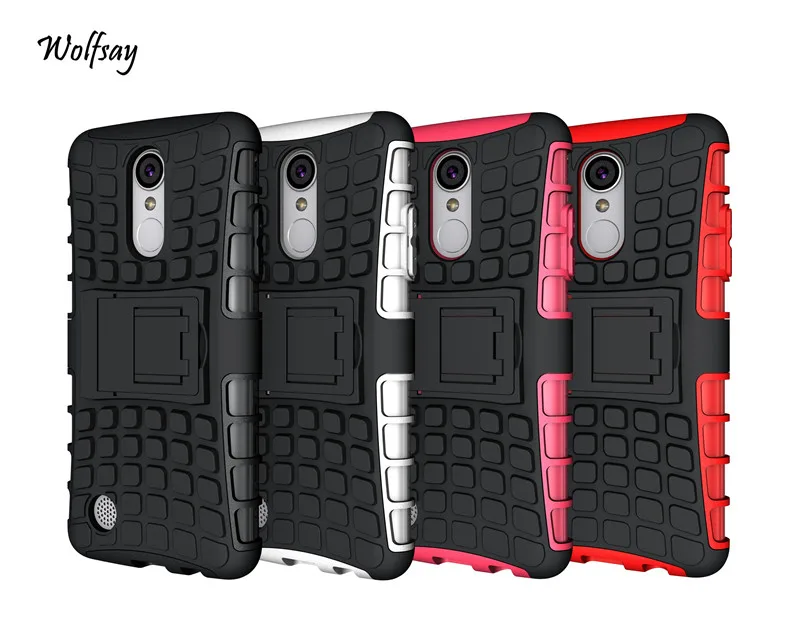 Wolfsay For Case LG K8 2017 Cover Rubber &amp Hard PC Fundas LV3 k8 X300 M200N Holder Stand |