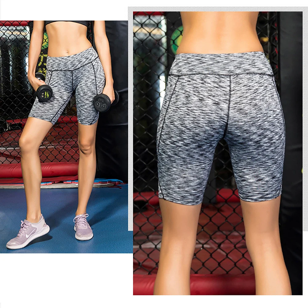 Шорты для йоги сетчатые женские быстросохнущие бесшовные шорты бега спортивные