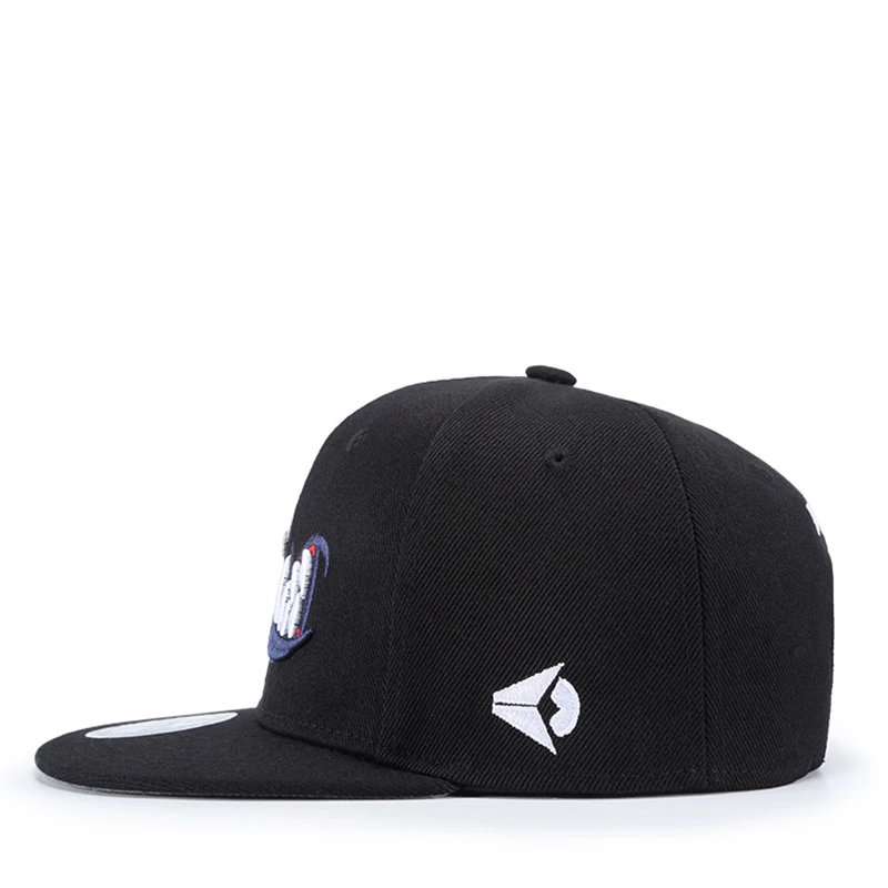 High Quality Black Snapback 3D Teeth Embroidery Hip Hop Cap Flat Bill Baseball For Men and Women | Аксессуары для одежды