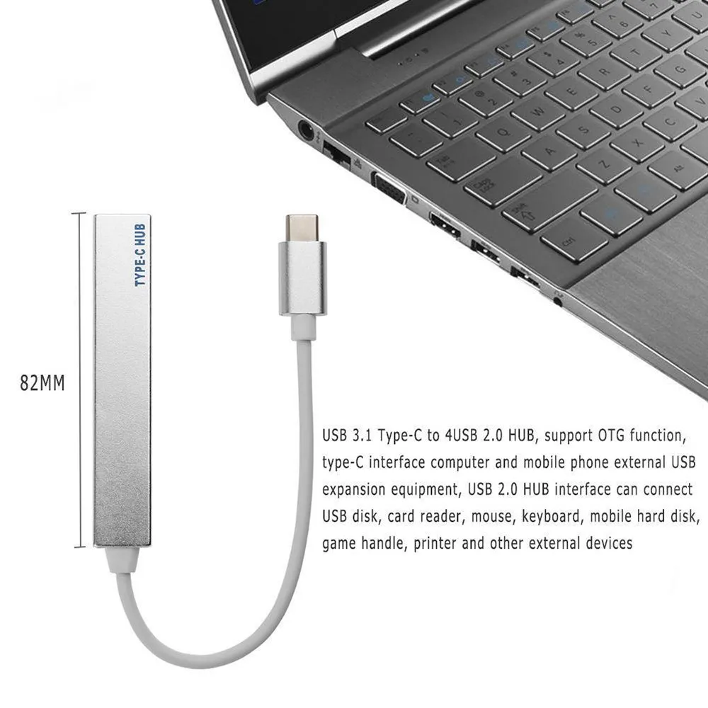 MiOYOOW USB Hub 3.0 Type-C To 4 USB Adapter Ultra-Thin Mini Portable 4-Port Hub For Macbook Pro Mobile Phone Laptop