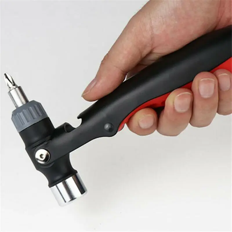 

Faroot Multi-Tool 3 In 1 Hand Tool Kit Hammer Ratchet Screwdriver Socket Wrench Useful Multi-function Nail Puller
