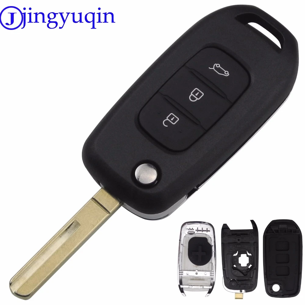 Jingyuqin 3 кнопки дистанционный Складной автомобильный ключ для Renault XP Megan Shell Чехол