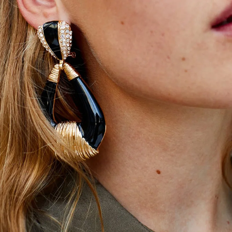 Женские серьги подвески из сплава FASHIONSNOOPS винтажные массивные металлические