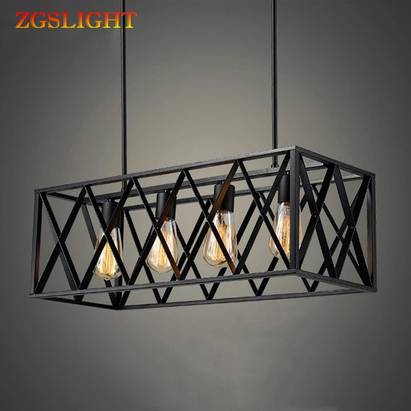 Винтажная подвесная люстра светильник для бара чердака лампа железной клетке