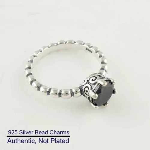 

Rings with Black CZ 100% Authentic 925 Sterling-Silver-Jewelry Free Shipping
