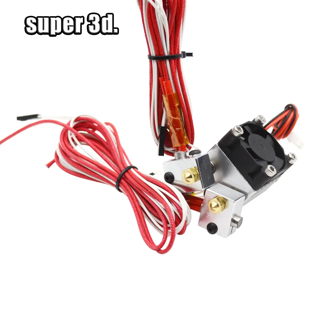 V6 металлический 12 В/24 В двойной экструдер J head Hotend Kit 2 OUT Dual Remote Bowden HotEnd с