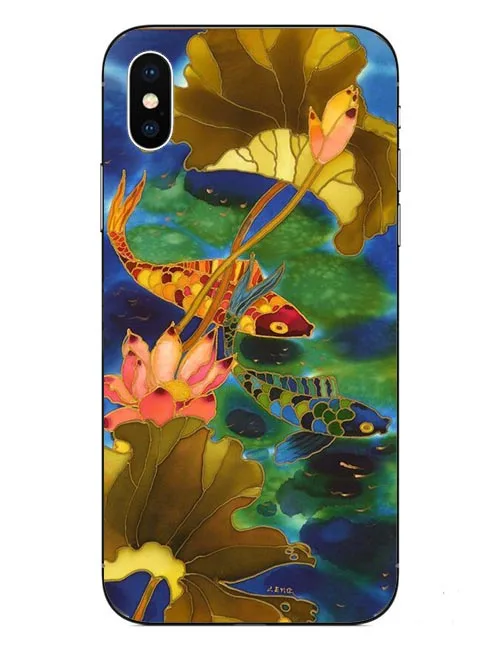 Чехлы для телефонов летние крутые Мультяшные цветочные жесткие Apple iphone X 10 fish