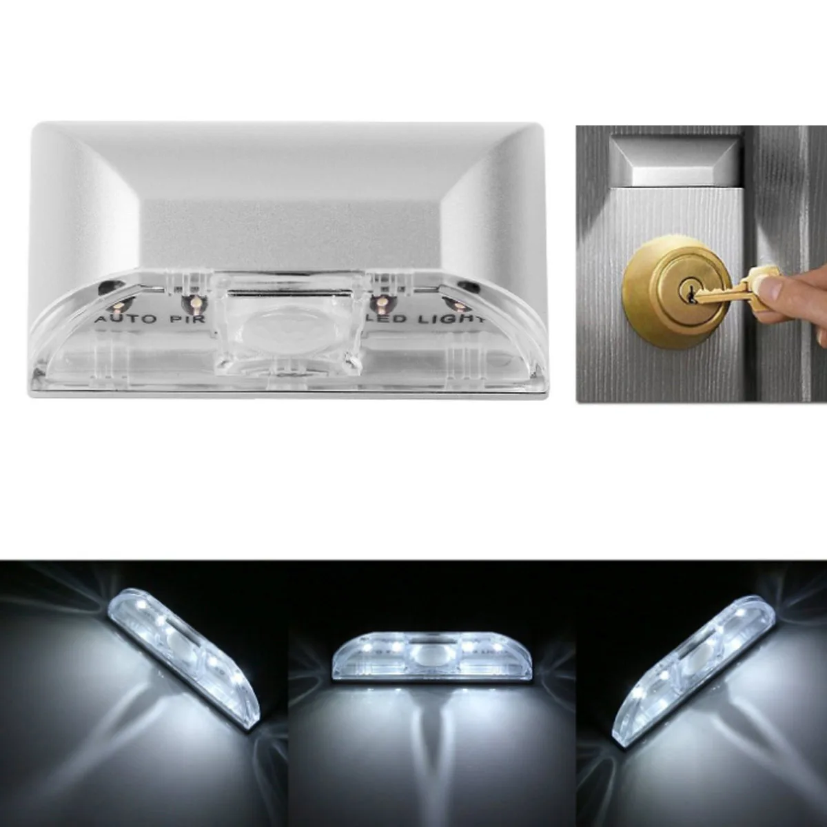 Lamp Night Light Auto PIR Induction Door Lock Intelligent Keyhole IR Motion Sensor Heat Detector 4 LED | Лампы и освещение