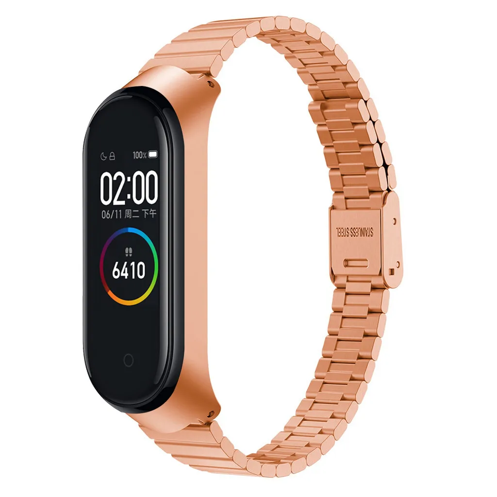 Браслет для Xiaomi Mi Band 4 из нержавеющей стали+ металлический чехол, Ультратонкий ремешок, браслет, подарок для мужчин и женщин, ремешок для часов из розового золота