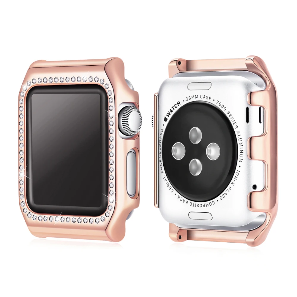 KLFS для Apple Watch 38 мм/42 мм PC жесткий чехол Серия 1/2/3 рамка Защитная крышка блестящие
