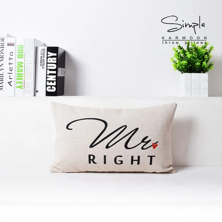 Подарок на день Святого Валентина Mr Mrs пара Подушка Чехол белье mr. Right всегда прав