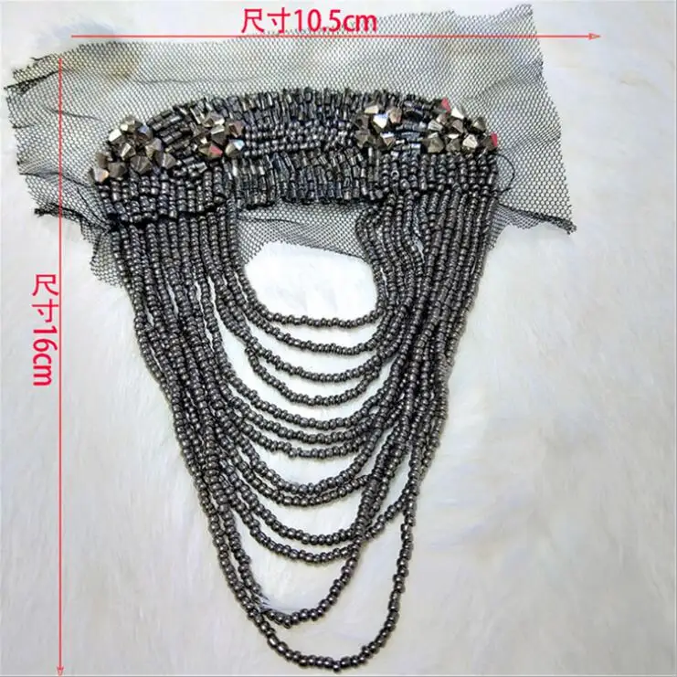 Значки с тяжелыми ручными бусинами наклейки кисточками и воротником модные