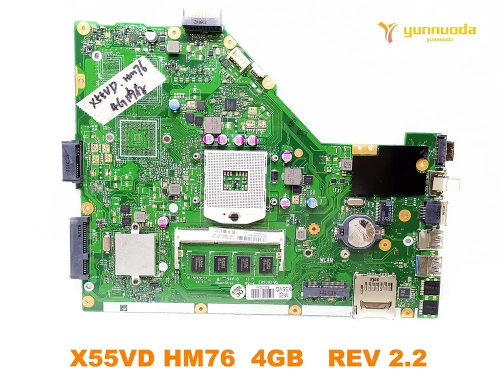 Оригинальная материнская плата для ноутбука ASUS X55VD HM76 4 Гб REV 2 протестирована