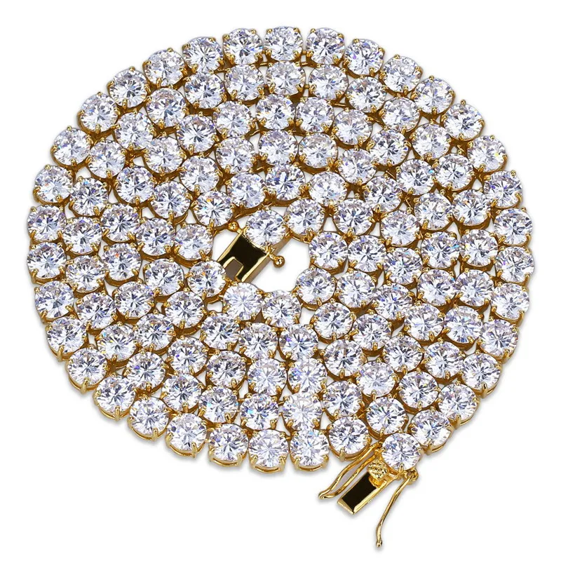 

Lucky Sonny Hip Hop Tennis Chain 3A Cubic Zirconia Long Tennis Chain 18" 20" 24" 30" Inches Rose Gold Silver Color Men Jewelry