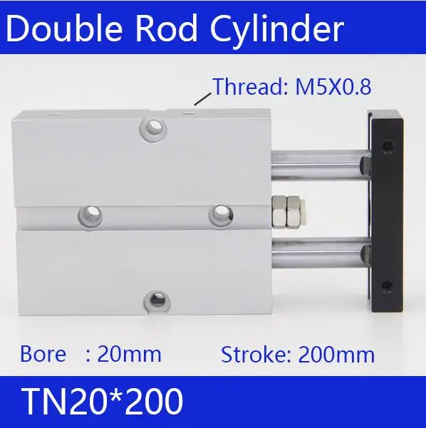 

TN20*200 Free shipping 20mm Bore 200mm Stroke Compact Air Cylinders TN20X200-S Dual Action Air Pneumatic Cylinder