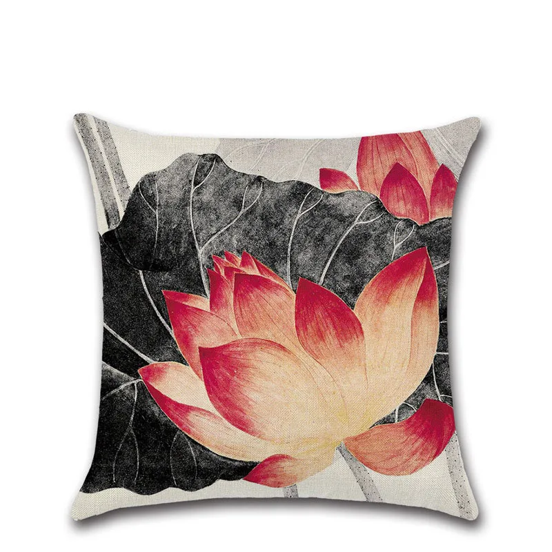 Наволочка в китайском стиле Подушка с лотосом для дома декоративные подушки