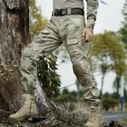 Камуфляжные Походные штаны для мужчин, армейские боевые охотничьи штаны с наколенниками, тактические военные брюки для кемпинга
