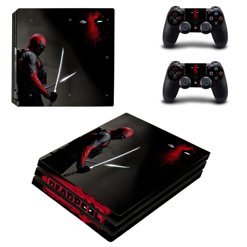 Deadpool Vinyl Decal Skin Sticker For Sony PS4 Pro Console &amp 2 Controllers Decorative Skins | Stickers