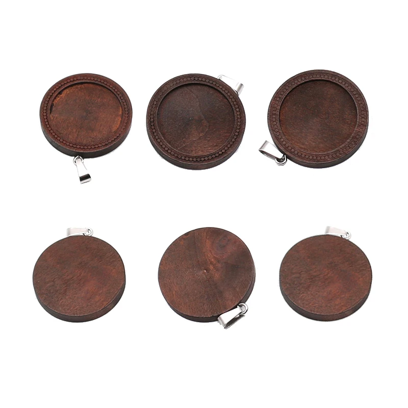 10 шт./партия внутренний 25 мм винтажный коричневый деревянный нижний лоток из