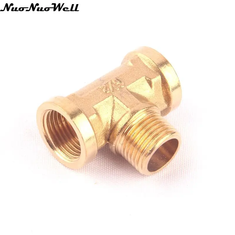 

New Brass 1/2'' Male & Female Thread 3 Ways Cross Metal Connectors Garden Irrigation Water Hose Gun Accessories for Hot Sale