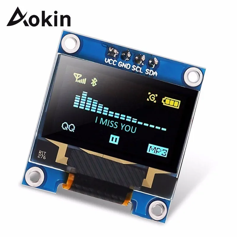 Светодиодный модуль aolin для Arduino Raspberry Pi 0 96 дюйма I2c Iic серия 12864 128x64 O желтый синий