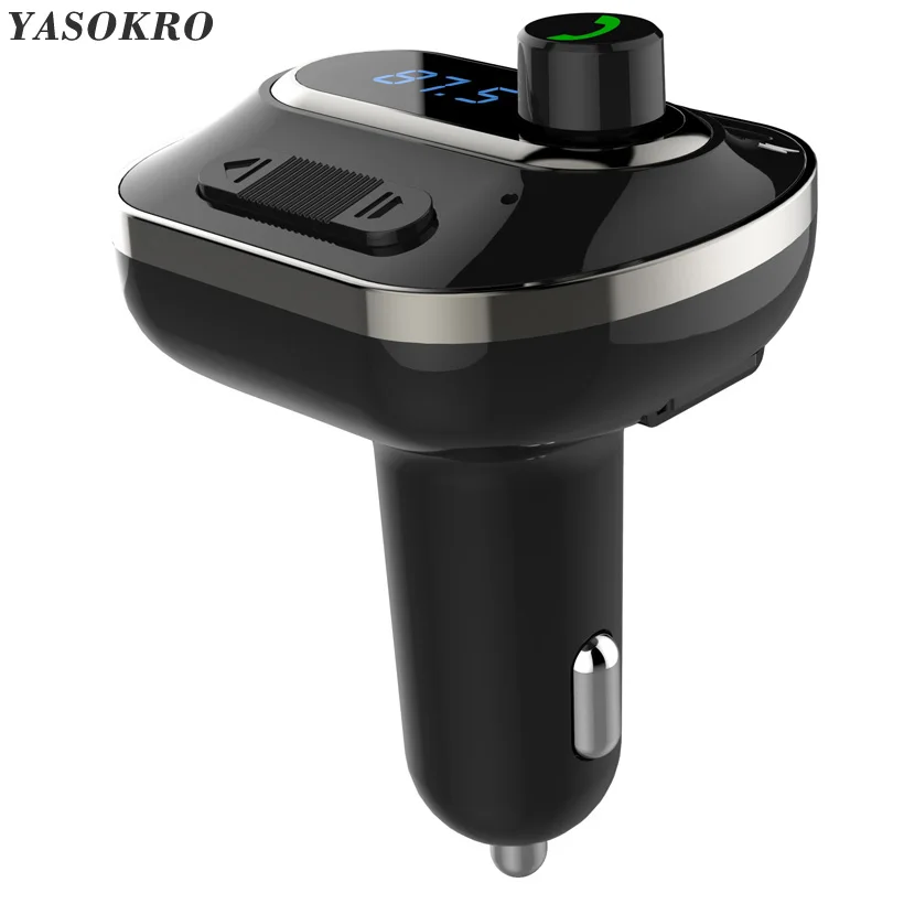  FM Transmitter Modulator Bluetooth-compatible Handsfree Car Kit Support TF/U Disk MP3 Audio Player Dual USB Charger |