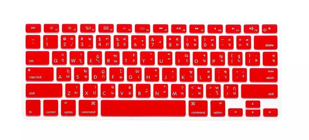 Red Силиконовая американская клавиатура для Apple Macbook Air Pro retina 13 15 17 Th Thai для ноутбука Mac Book чехол для клавиатуры ноутбука - Цвет: Red