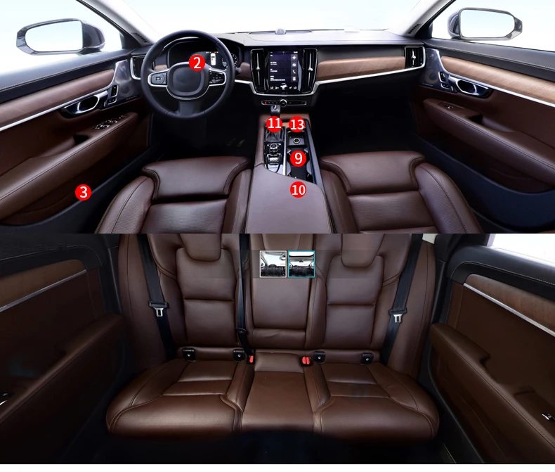 Lsrtw2017 волоконный Кожаный Автомобильный слот для двери коврик для volvo s90 xc60