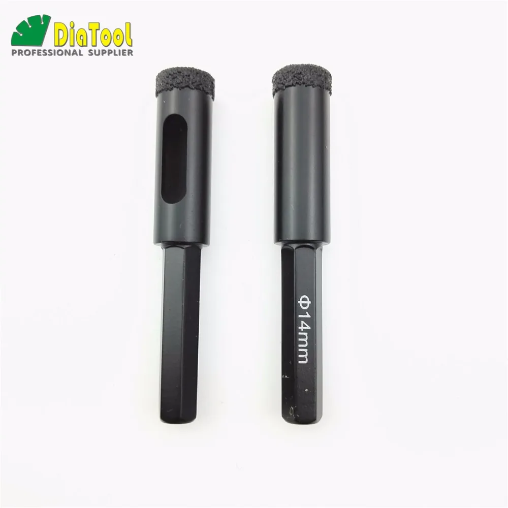 DIATOOL 2pcs Diameter 14mm Diamond Drill Bits Hex Shank Vacuum Brazed Drilling Marble Granite Tile Hole Saw|tile hole saw|drill bit hexdiamond drill
