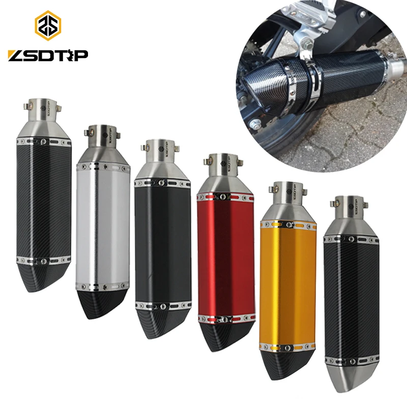 

ZSDTRP Universal 38-51mm Motorcycle Exhaust Modified Scooter Exhaust Muffler GY6 for FZ6 CBR250 CB600 MT07 ATV Dirt Bike Exhaust