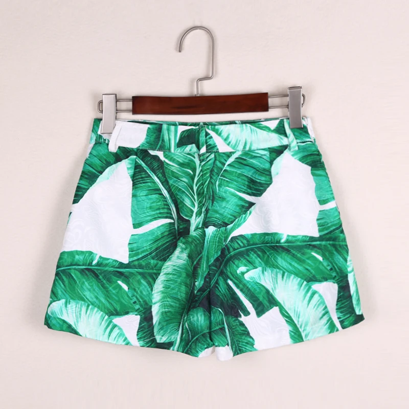 Женские короткие брюки на заказ модельные повседневные шорты с принтом зеленых
