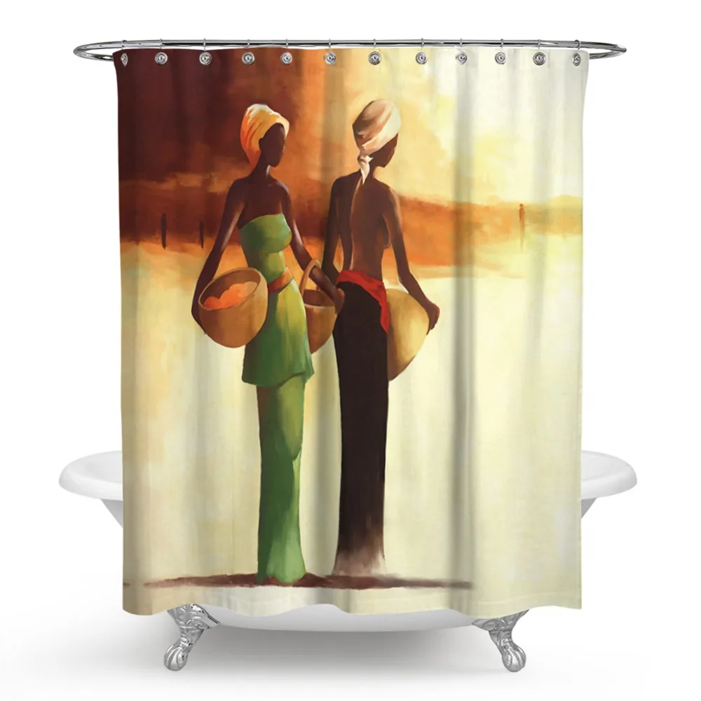 Новинка 2019 занавеска для душа в африканском стиле женщин забавная ванной комнаты