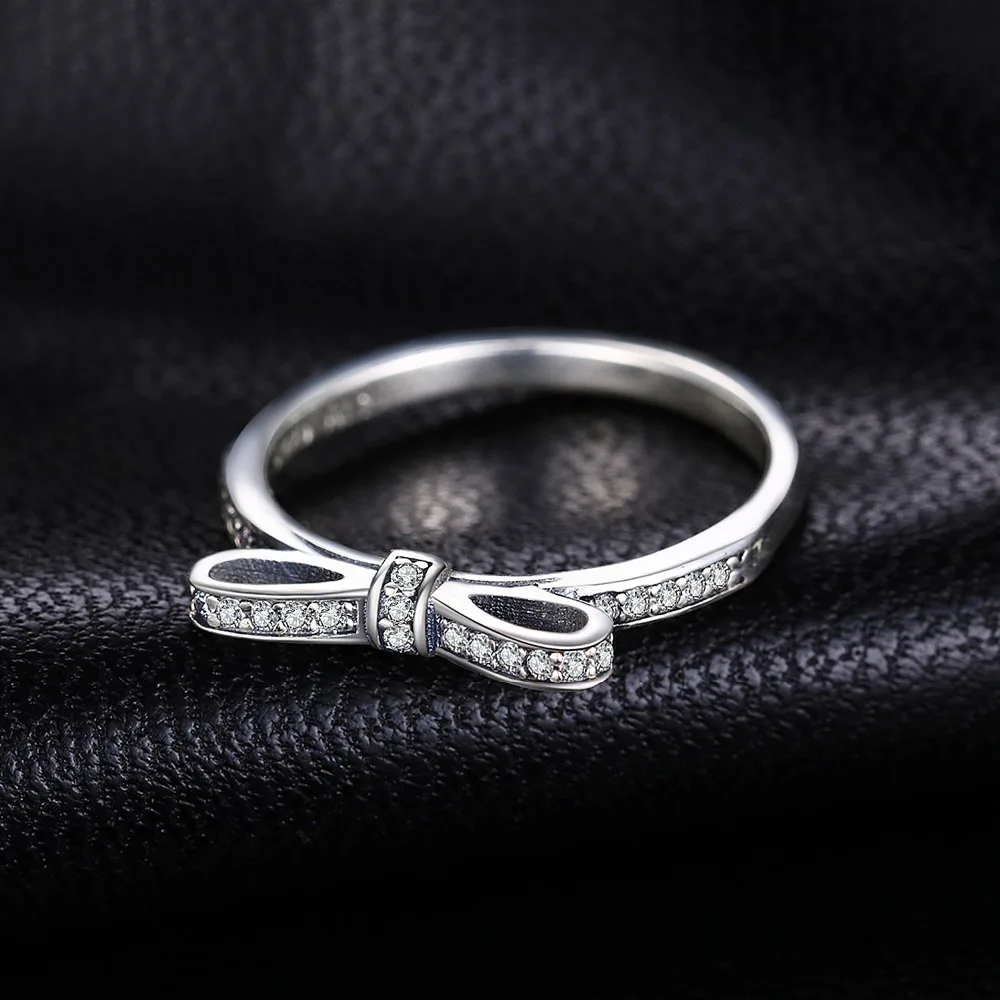 Jewelrypalace стерлингового серебра 925 Простой бантом Ясно Цирконий кольцо Юбилей