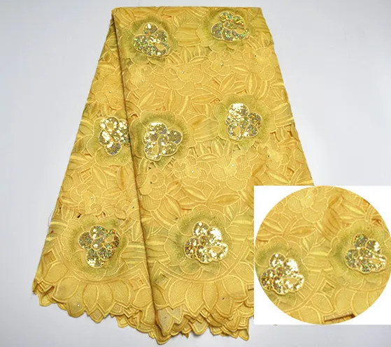 2017 Высокого Качества Африканская блестки Кружевной Ткани Водорастворимым