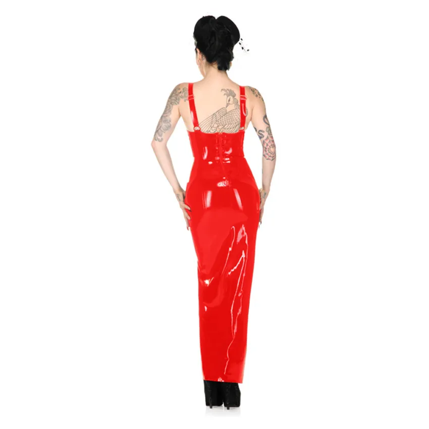 Abbille для женщин пикантные bodycon платья бретели нижнего белья кожа костюмы