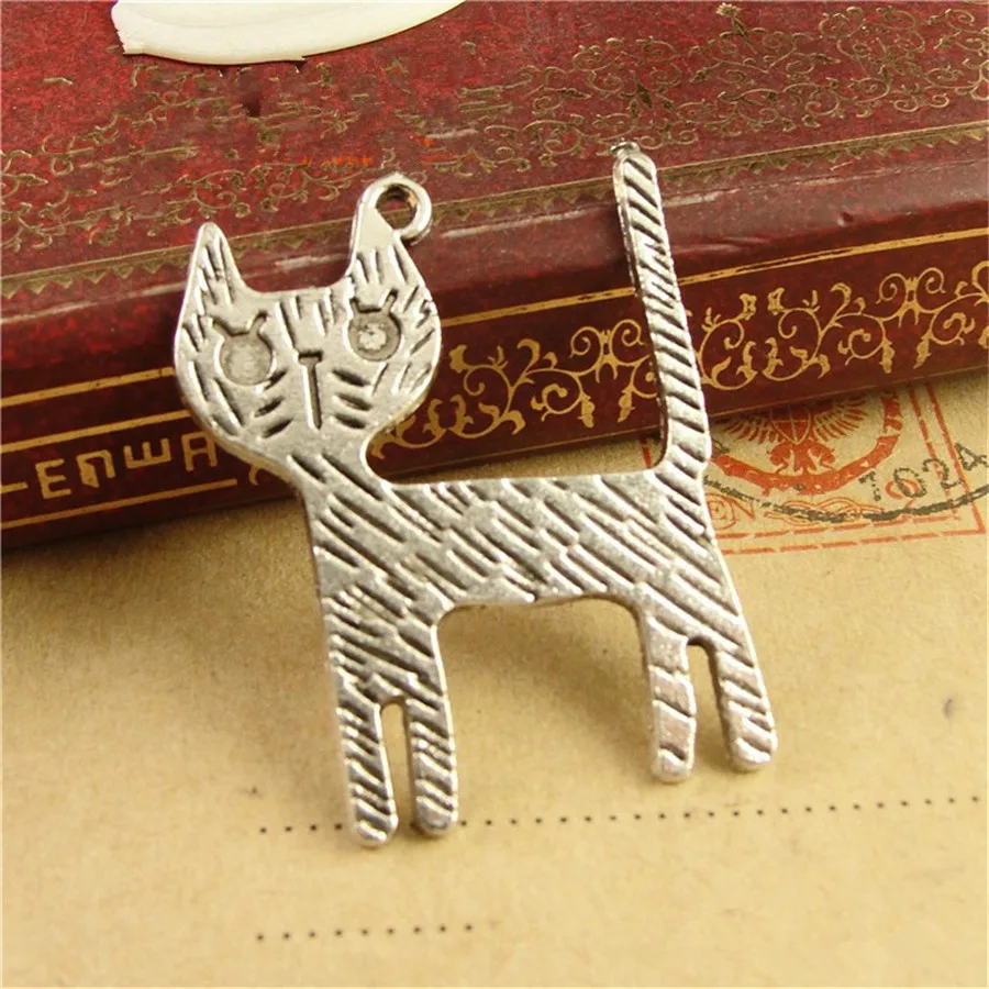 50 шт. подвеска в виде кошки из металлического сплава 26 х33 мм|diy jewelry pendant|cat charms