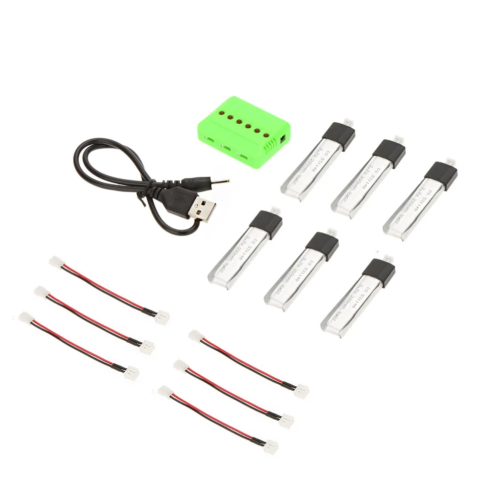 Супер Fly наборы X6 зарядное устройство с 6 шт 200mAh Lipo батарея 3 7 V для Wltoys V911 1 2 F929 F939|3.7v