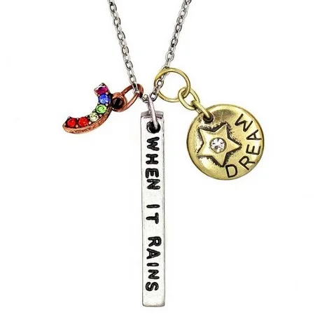 Простая истина 'когда идет дождь' ожерелье с подвеской три тона