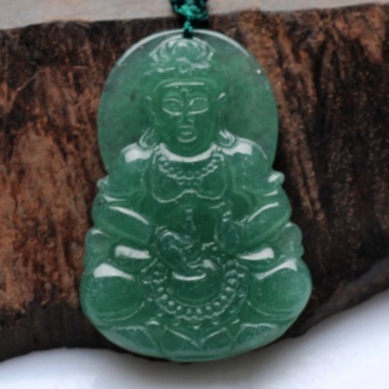Подвеска из натурального зеленого камня jourssnow кулон Гуаньинь для счастливого