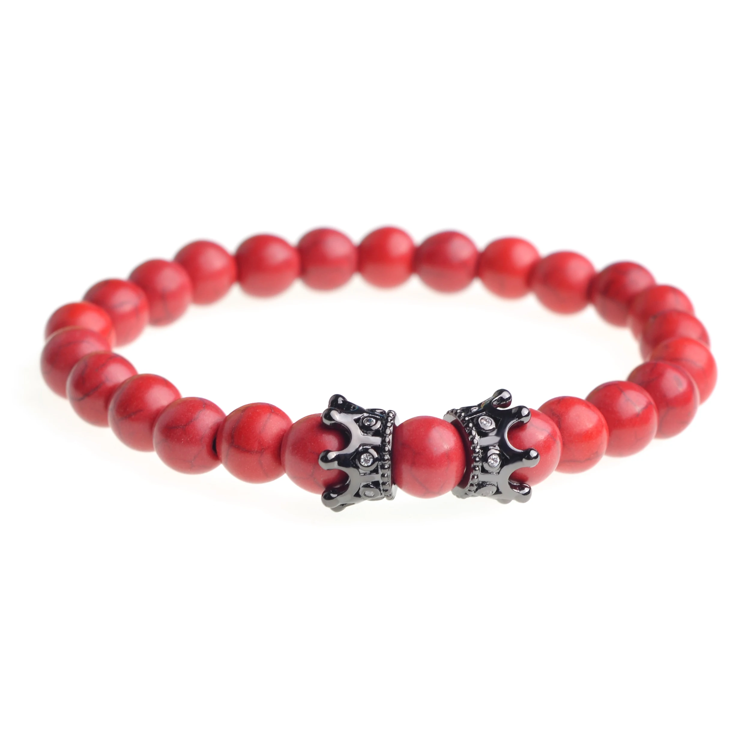 8 мм бусины Howlite двойной женский браслет мужской модный подарок для красивых