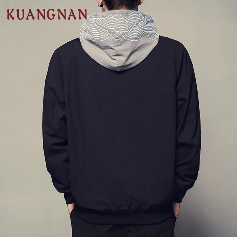 KUANGNAN/Повседневная куртка с капюшоном для мужчин уличный стиль 5XL бомбер мужская