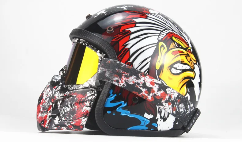 3/4 шлемы moto rcycle ретро с открытым лицом винтажные Racer Cascos moto rcycle шлем с goggle mask