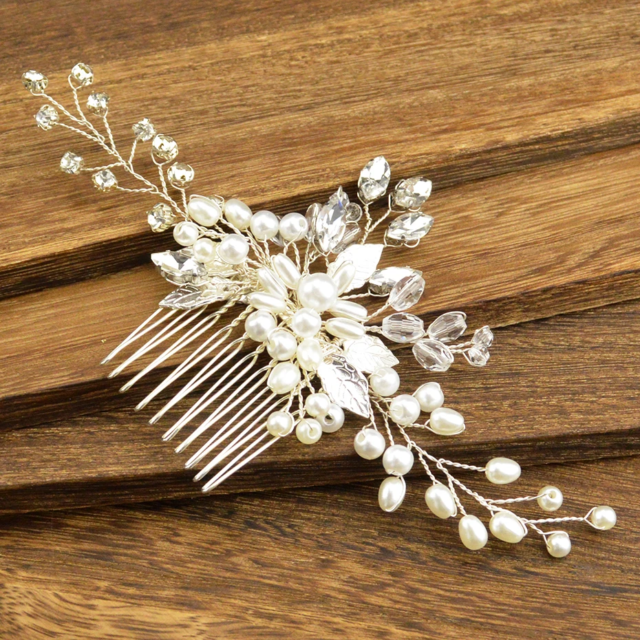 

Baroque Bride Hairdressing Wedding Hairpin Pearl Hair Accessories Fashion Handmade Headdress Princess Head Comb Jewelry