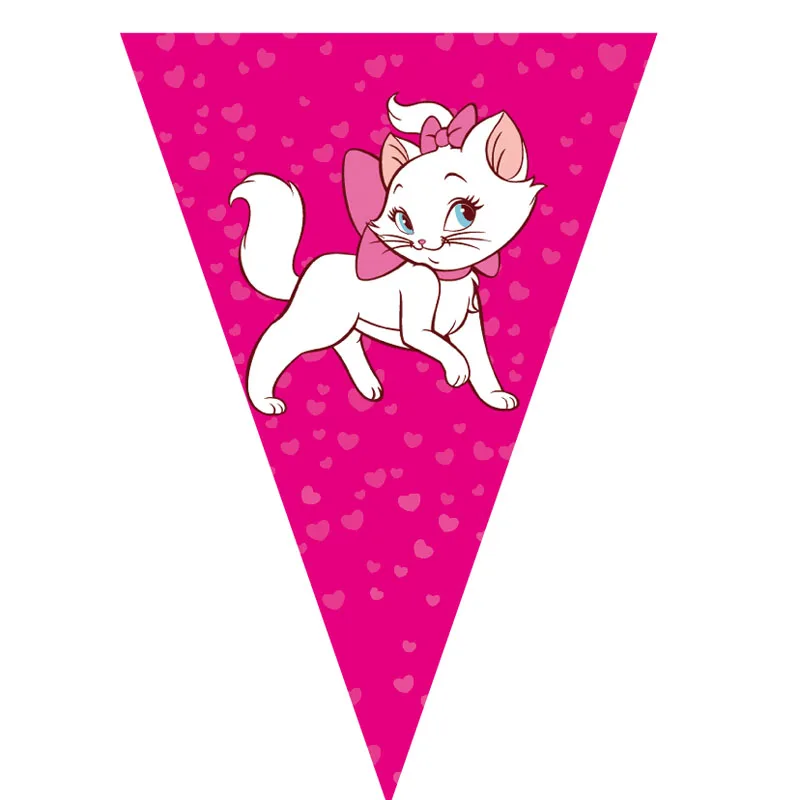 10 шт./упак. с принтом "кошечка Мари" Тема праздничные баннеры с принтом "кошечка Мари" тематические праздничные товары для дня рождения Мари вечерние флаги с принтом "кошечка Мари" вечерние украшения