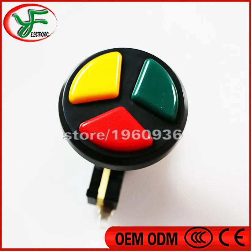 Free Shipping 3 in 1 triangle & round arcade push button with microswithes three color for gane machine parts | Спорт и